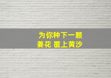 为你种下一颗姜花 覆上黄沙